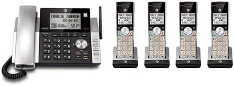 AT&T CL84215 Plus (2) CL80115 DECT 6.0 Corded/Cordless Phone with Caller ID with Full Duplex Handset & Base Speakerphone Feature