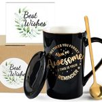 Thank You Gifts for Women Men, Birthday Appreciation Inspirational Presents for Coworkers Friend Boss Employee Teacher Nurse, Sometimes You Forget You're Awesome Coffee Mug Cup, Black