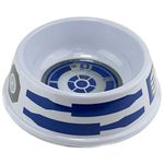 Buckle-Down Dog Food Bowl Star Wars R2D2 Top View and Parts Bounding White Blue Gray 16 Ounces, (PBWL1-MLM-7.5-SWBCW)