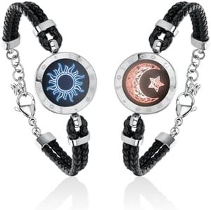 TOTWOO Touch Bracelets for Couples, Vibration & Light up for Love Couples(Silver+Silver) Long Distance Relationship Gifts for Girlfriend Bluetooth Pairing Jewelry
