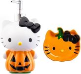 Hello Kitty Pumpkin Jack - O - Lantern Bathroom Décor Set - 2 Piece Autumn & Halloween Collection Includes Orange Lotion Pump & Soap Dish - Bathroom Accessories