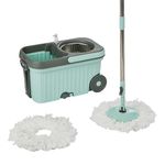 Presto! Elite Spin Mop with Steel Wringer and Auto-Fold Handle,Green,2 Refills