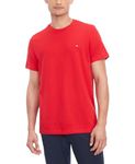 Tommy Hilfiger Men's Flag Crew Neck Tee, Mahogany, Large