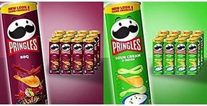 Pringles BBQ, 12 Pack (12 x 134g) & Pringles Sour Cream and Onion, 12 Pack (12 x 134g) bundle