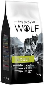 The Hunger of the Wolf Croquettes pour chiens adultes de races de petite et moyenne taille, formule au poulet riche en vitamines E et C, 14 kg