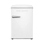 Galanz 2.5 Cu.Ft Mini Fridge for Bedroom, Small Fridge with Chiller, Adjustable Thermostat, Low noise, Energy Efficient, Compact Refrigerator for Dorm, Office GLR25MWER10 (Retro White, Silver Handle)