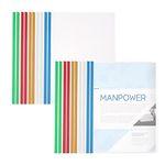 20 Pcs Clear Report Covers Files Clip,A4 Project Presentation Binder with Sliding Bar,Slide Binder Folders,Binding Cover Organizer,Home Office School Supplies,File Documents Classification,5 Colors