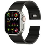 ACESTAR 100% Pure Full Titanium Band Compatible with Apple Watch Ultra / Ultra2 Band 49mm, 26mm Wide Adjustable Titanium Links with Titanium Magnetic Clasp Titanium Connectors and DLC Coating