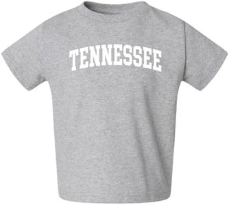 Wild Bobby State of Tennessee College Style White Fashion Toddler Crew Graphic T-Shirt, Heather Grey, 5T/6T