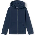 Lands' End School Uniform Kids Zip Front Sweatshirt, Classic Navy, 10-12