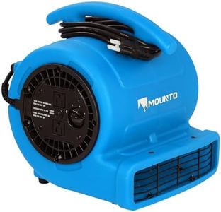 MOUNTO 1/4hp 1000CFM 2 Speed Air Mover Carpet Dryer Floor Fan Cooling Fan (Blue)