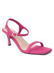 AXIUM Hot Pink Square Toe Suede Stilettos, 3-Inch