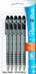 Papermate Flexgrip Pack of 5 Retractable Ballpoint Pens - Black