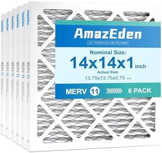 AmazEden 14x14x1 Air Filter MERV 11 (6-Pack) MPR 1000 FPR 7 AC HVAC Furnace Filters Pleated Dust Defense Replacement for Home (Actual Size: 13.75x13.75x0.75 Inches)