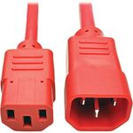 Tripp Lite Standard Computer Power Extension Cord, 10A, 18 AWG (IEC-320-C14 to IEC-320-C13), Red, 6 ft. (P004-006-ARD)