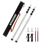 Hikeman Telescoping Tent Pole - Aluminum Camping Tarp Poles,2pcs Canopy Poles Portable Tent Support Rods for Outdoor Camping Backpacking Awning Tent(2PCS,Silvery)