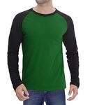 Decrum Soft Baseball Long Sleeves Mens Raglan Shirt | [40012034] Green & Black Rgln Men, L