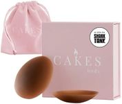 CAKES Body® grippy (Non-Adhesive) Circle Nipple Covers for Women - Silicone Nipple Covers with Travel Pouch - Reusable Design for Sports Bras, Swimear & Bralettes - Cocoa, Plus Size (DDD+)