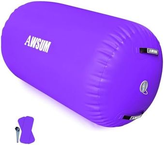 AWSUM 1 PCS Gymnastics Barrel Air Roller Inflatable Tumbling Mat Back Handspring Trainer for Octagon Mat Gym Gymnastics Equipment，No Electric Pump