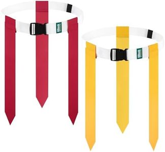 Hilhook Flag Football Belts, 14 Player White Flag Belts Sets with 3 Flags for Youth Kids and Adults Training Competition (Red and Yellow)