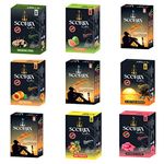 SCORIA Herbal Hookah Molasses (100% Nicotine and Tobacco Free) MAGHAI PAN, GUAVA,PEACH,X ON THE BEACH.MIX FRUITS,BG Flavor (Pack of 9)