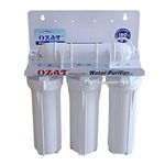 Ozat Pure Water 4-Stage Non-Electric Water Purifier | Under Sink & Wall Mounted | No RO | PP, Activated Carbon, MLT & Post Carbon Filters | White