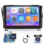 [8 Core 4+64G] Car Radio for Toyota Tundra 2007-2013 and Toyota Sequoia 2008-2018 - 10.1 Inch IPS 1280 * 720 Touchscreen - Wireless Carplay and Android Auto - DSP 32EQ / GPS + AHD Backup Camera