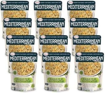 Mediterranean, Ready to Eat Bulgur Pilaf Chickpeas, Plant Based, Vegan, No Preservatives, No Colorants, No Artificial Flavors, 8.8 Oz (Pack of 12)