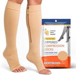 Lemon Hero Short Zipper Compression Socks for Women and Men Open Toe 15-20 mmhg Medical Zippered Compression Socks