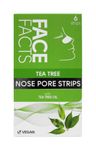 Face Facts Tea Tree Nose Pore Strips | Draws out impurities & oils, helping eliminate blackheads | 6 strips