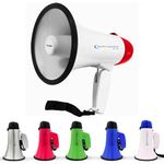 Technical Pro Lightweight 2000ft Range, 20 Watts Portable Megaphone Bullhorn with Strap, Siren, and Volume Control, Compact Design, Use at Sports Events Camps Cheer Leading Coaches and Safety Drills