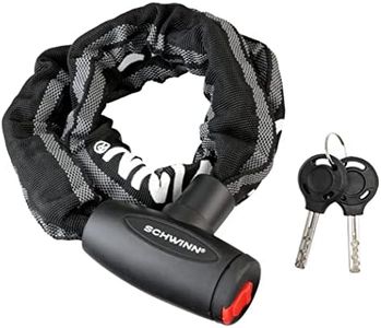 Schwinn Reflective Chain Key Lock for Bike, 3 feet x 8mm Anti Theft Bicycle Lock, Security Level 4