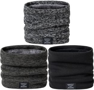 ICOOCI 3-Pack Fleece Neck Warmer: Windproof knit gaiter for men/women. Double-layer fleece for skiing & outdoor activities.