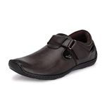 HITZ Men's Brown Leather Shoe-Style Sandals - 5