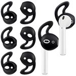 SOULWIT Ear Hooks Cover, Silicone Earbud Tips with Wings Anti-Slip for Apple AirPods 1/2 & iPhone EarPods Earphones [3 Pair]