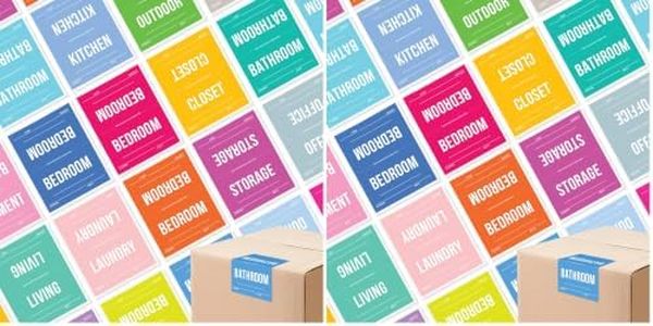 Home Packing Labels - 160 Set Color-Coded Moving Stickers, NEW Easy Peel Backing, Includes Blank Labels for Custom Notes | 4x5 Inches | USA Owned Business (Pack of 2)