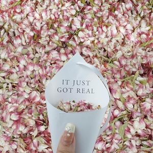 RainbowPana 30 Pack Biodegradable Confetti with Pre-assembled Hanging Cones | Cones & Ribbon + Dried Flower Petals | Wedding Confetti, Dried Real Flower Petals | Wedding Send-Off Ideas