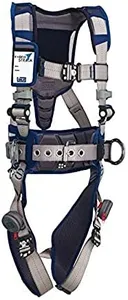 3M DBI-SALA 1112552 ExoFit STRATA, Aluminum Back & Side D-Rings, Locking QC Buckles with Sewn in Hip Pad & Belt, Large, Blue/Gray