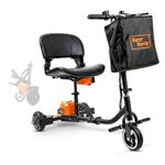 SuperHandy 3 Wheel Folding Mobility Device Electric Powered Portable Ultra Lightweight Compact Collapsible Design Long Range Travel with 2 Detachable 48V Lithium-ion Batteries at a Max Load of 125kg