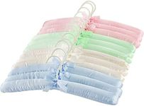 Tosnail 12 Pack Satin Padded Hangers Foam Padded Hangers Dress Hangers - Pink, Blue, Green, Ivory