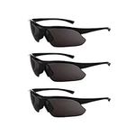 Safety Glasses Anti Fog and Scratch, Tinted Eye Protection, Impact Resistant, 3-Pack (Black)