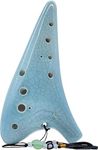Zetong Legend of Zelda Ocarina 12 Hole Alto C with Textbook and Protective Bag, Perfect for Beginners and Professional Performance (Crack Cyan)