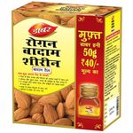 Dabur Roghan Badam Shireen - 50 ml | Pure sweet Badam oil for Glowing Skin & Hair Growth | Rich in Vitamin-E | For Healthy Hair & Skin | Sharpens Brain | Improves Digestion | Extracted From Almonds