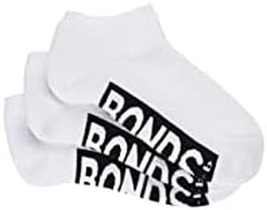 Bonds Kids Logo Low Cut Socks - 3 Pack, White (3 Pack), 9-12 (5-7 Years)