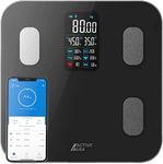 Active Era® Bluetooth Bathroom Scales - Smart Digital Body Weight Scales, 16 High Precision Measurements - Micro USB Charged - Free Smartphone App, Compatible with Fitbit & Apple Health (Black)