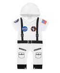 Newborn Baby Boys Girls Halloween Hoodie Bodysuits Infant Astronaut Costume Cosplay Jumpsuit Outfit (white, 0-3Months)