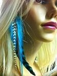 Indian Blue Clip on Feather Hair Ex