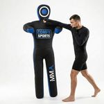 MMA Dummy Judo Grappling Dummy Punching Bag Brazilian BJJ JIU Jitsu Standing Position Dummy Wrestling Martial Arts Boxing Karate Training Dummies - Canvas - UNFILLED (Blue, 59" (Inch))