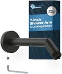 HammerHead Showers® ALL METAL 7 Inch Shower Arm and Flange with Set Screw, Matte Black | Wall Elbow Pipe and Cover Plate | Universal Replacement Part for Showerheads