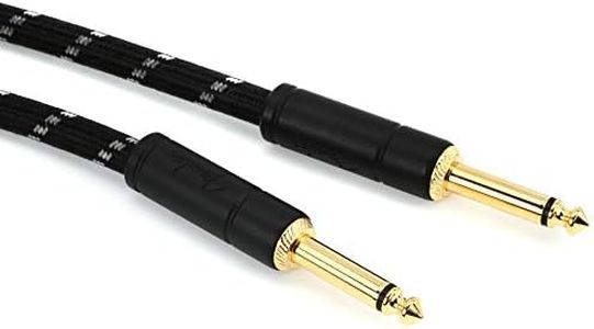 Fender Deluxe Series Instrument Cable, Straight/Straight, Black Tweed, 5ft